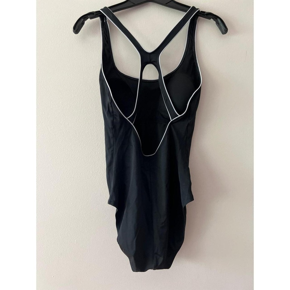 Speedo Cross Back One Piece Swimsuit Black Size 14 - Picture 2 of 5